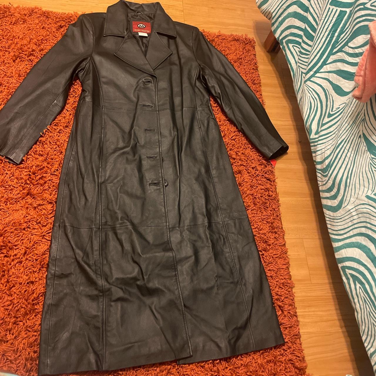 marc mattis leather trench coat