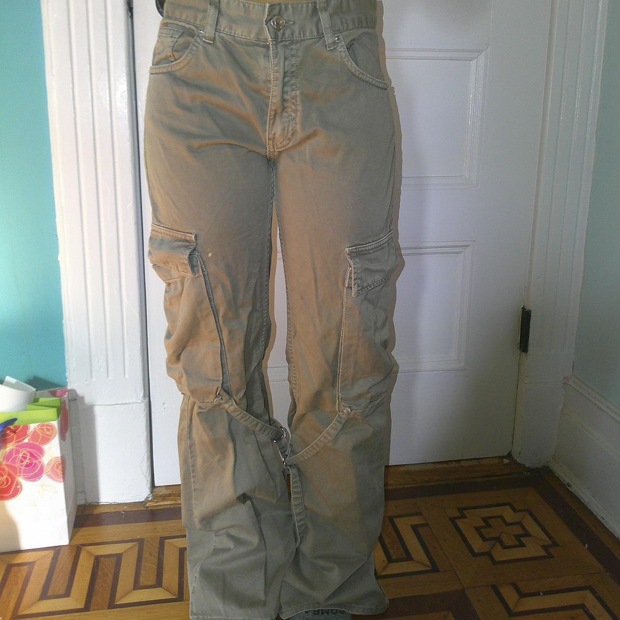 charcoal gray subdued cargo pants. These r midrise w - Depop