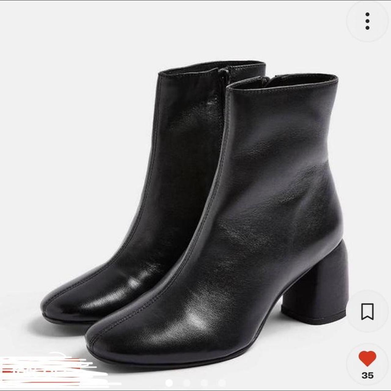 Black leather ankle boots topshop hotsell