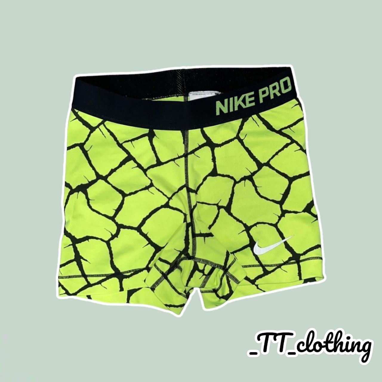 Lime green shop nike pro shorts