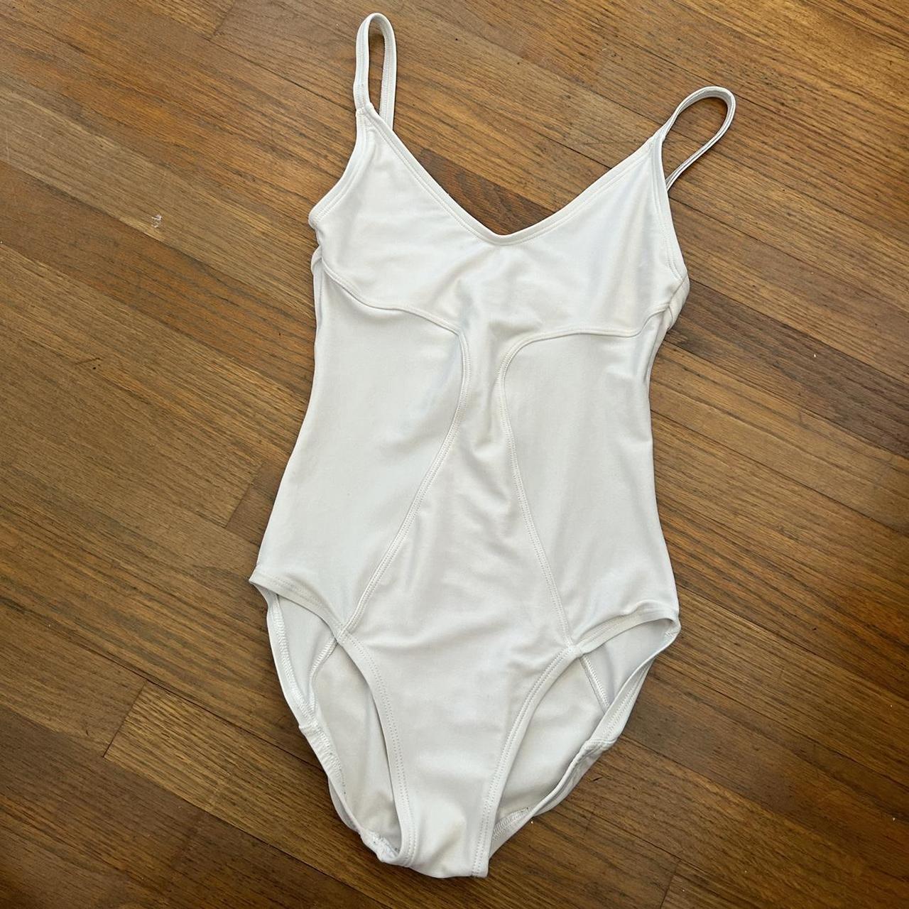 beautiful and flattering white ballet leotard rare... - Depop