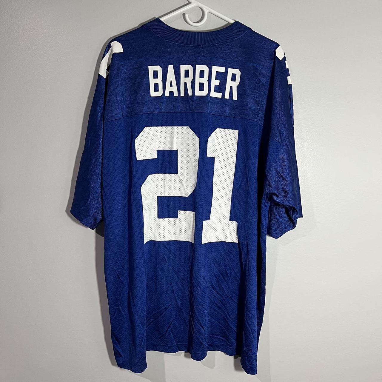 Adidas NFL New York Giants Tiki Barber Blue White Football Jersey Mens 3XL