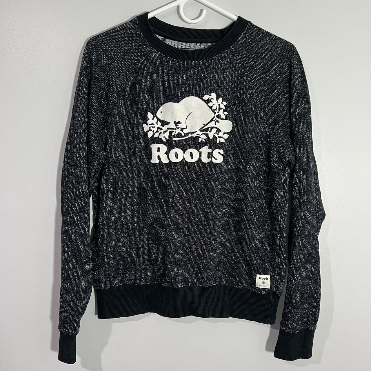 Roots Canada Gray White Long Sleeve Pullover Sweater. Depop