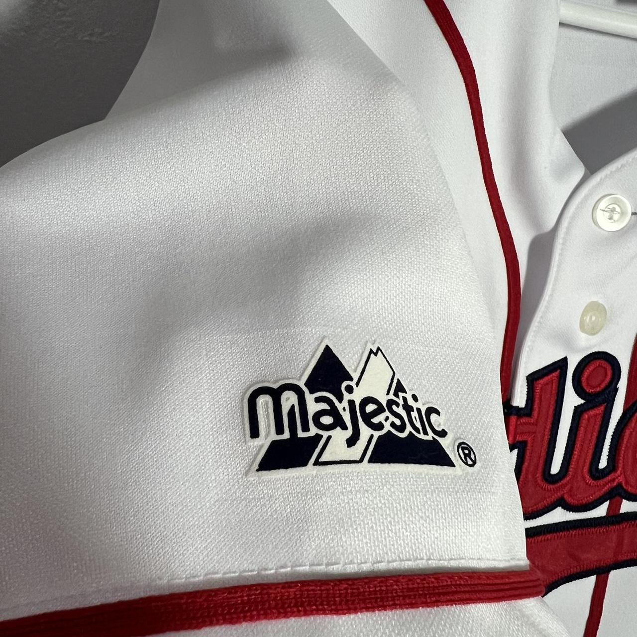 Vintage Majestic MLB Cleveland Indians White Red | Depop Vintage Majestic MLB Cleveland Indians White Red | Depop