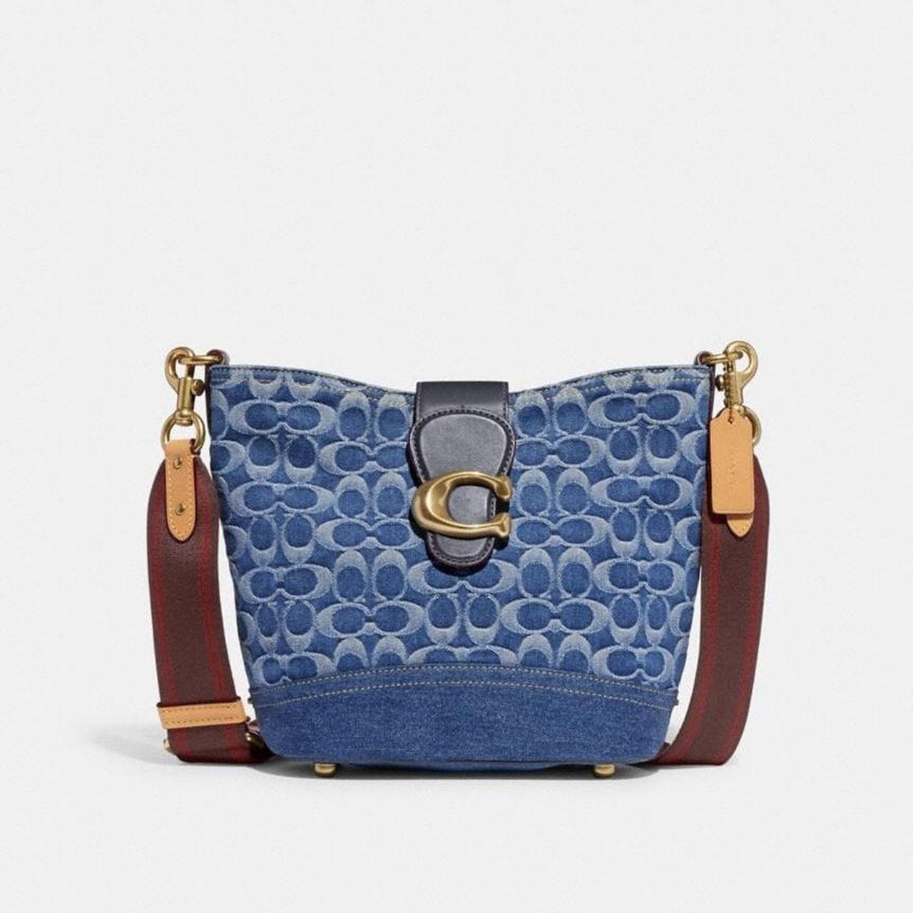 COACH Signature Chambray Tabby Shoulder Bag 26 in Blue