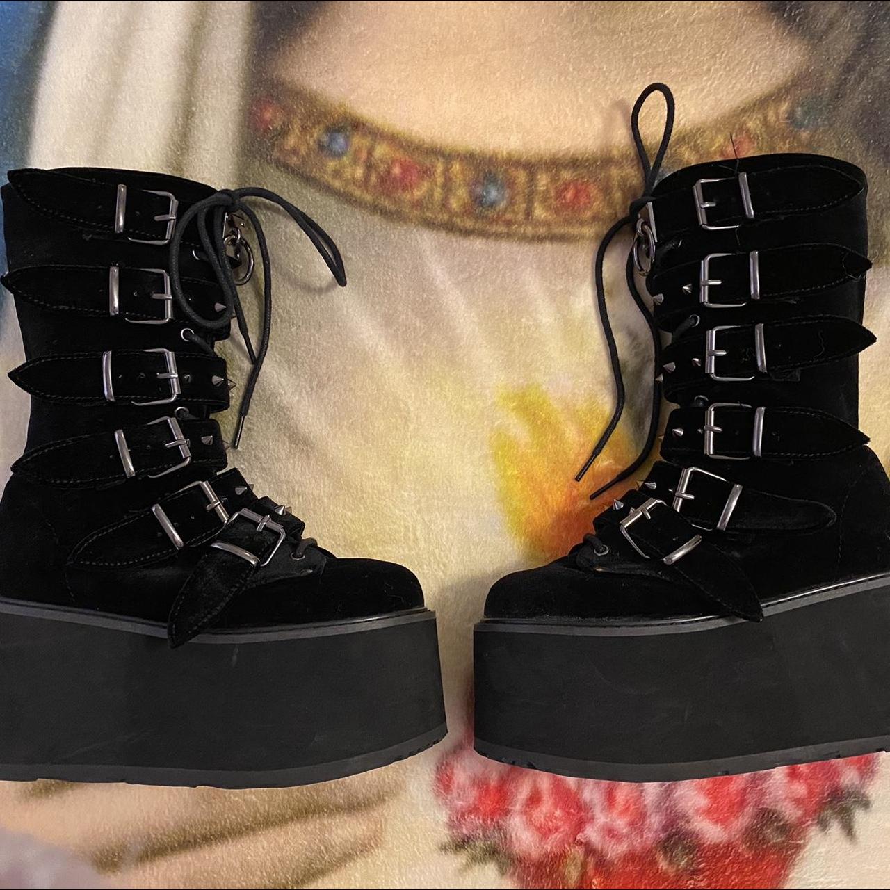 demonia velvet boots