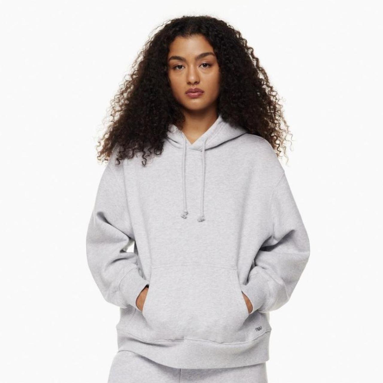 ARITZIA TNA COZY FLEECE BOYFRIEND HOODIE in HEATHER... Depop