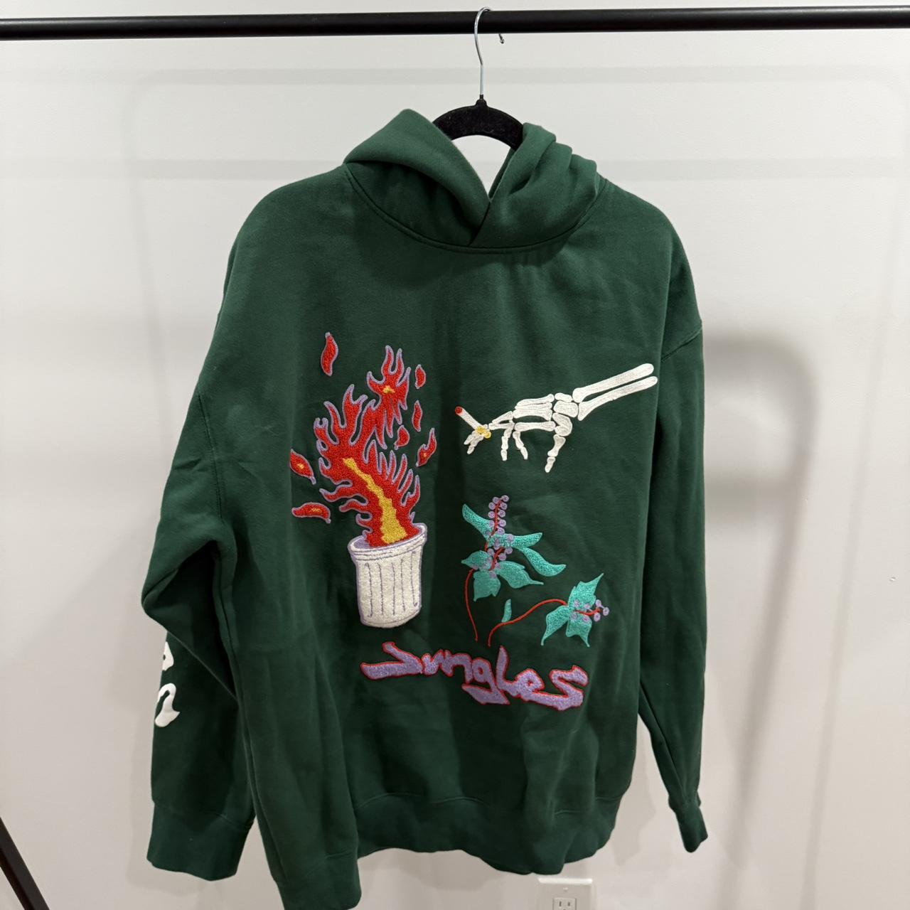 JUNGLES (ジャングルズ) パーカー グリーン刺繍新品XLサイズ