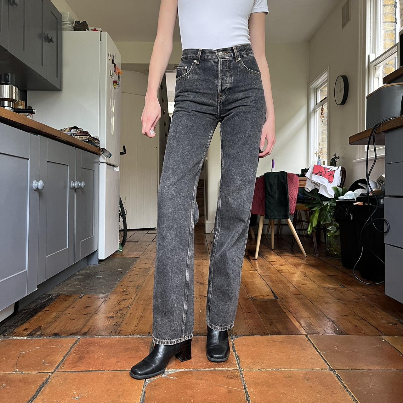 Straight leg stone washed black jeans 🖤 High... - Depop