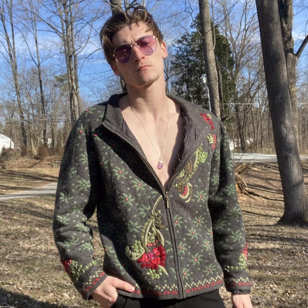 Women's Red and Green Jacket Depop