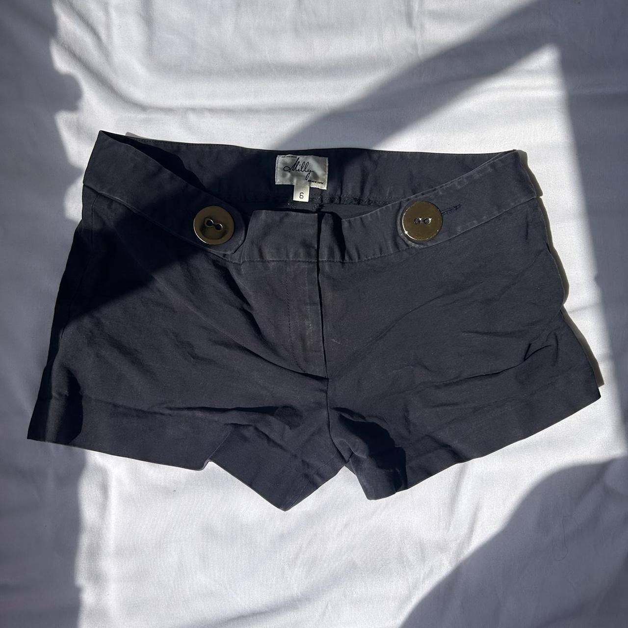 Milly Women's Navy and Gold Shorts | Depop