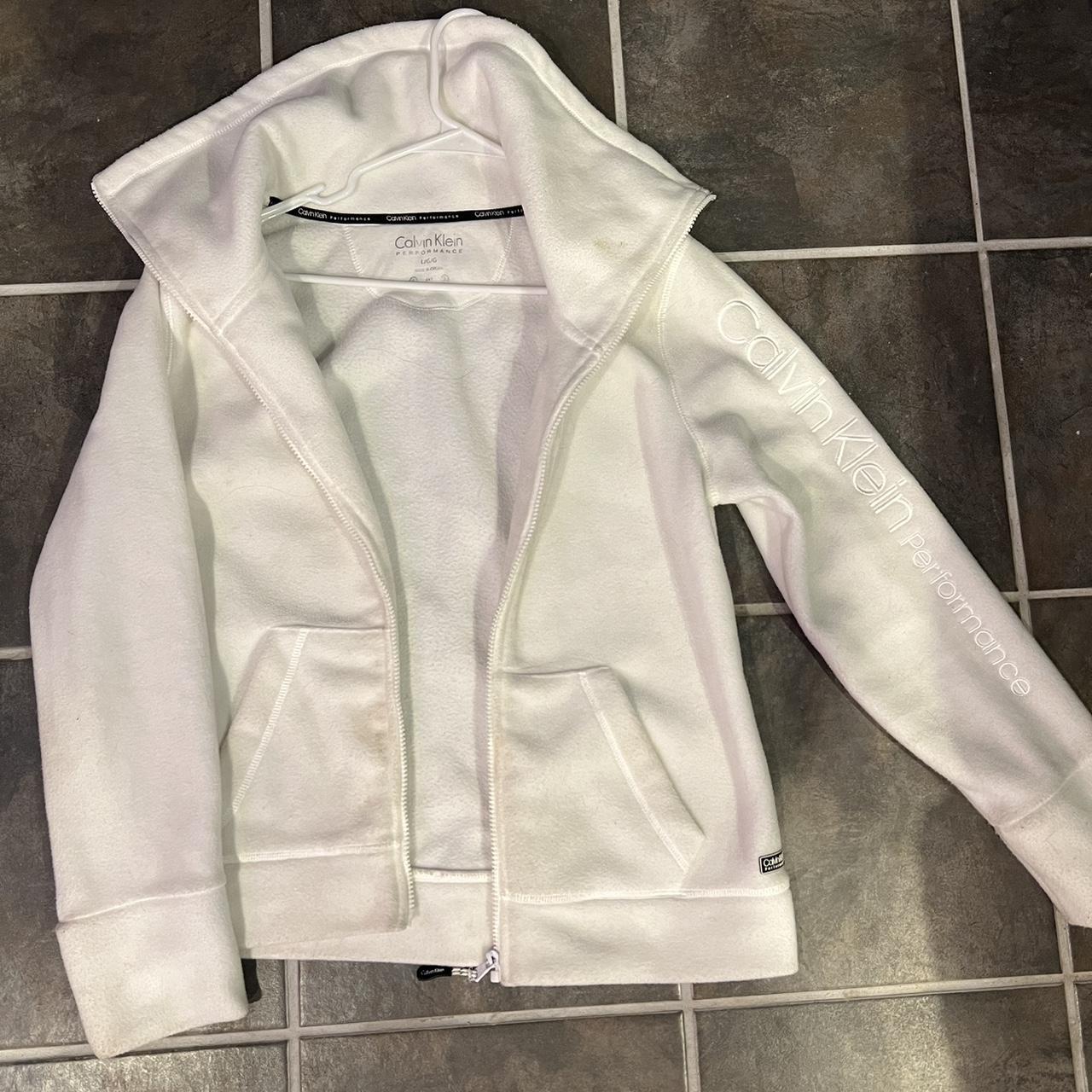 Calvin Klein Women's White Coat | Depop