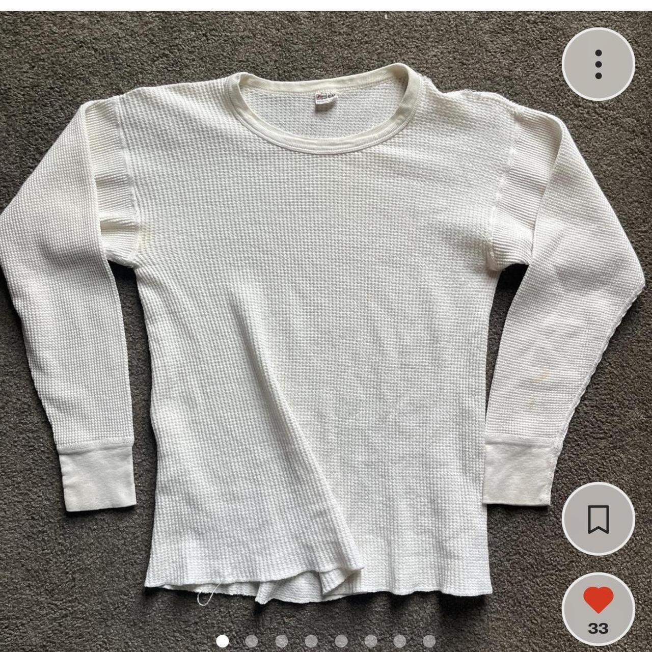 Vintage 60s 70s Kmart Thermal Long Sleeve Blank... Depop