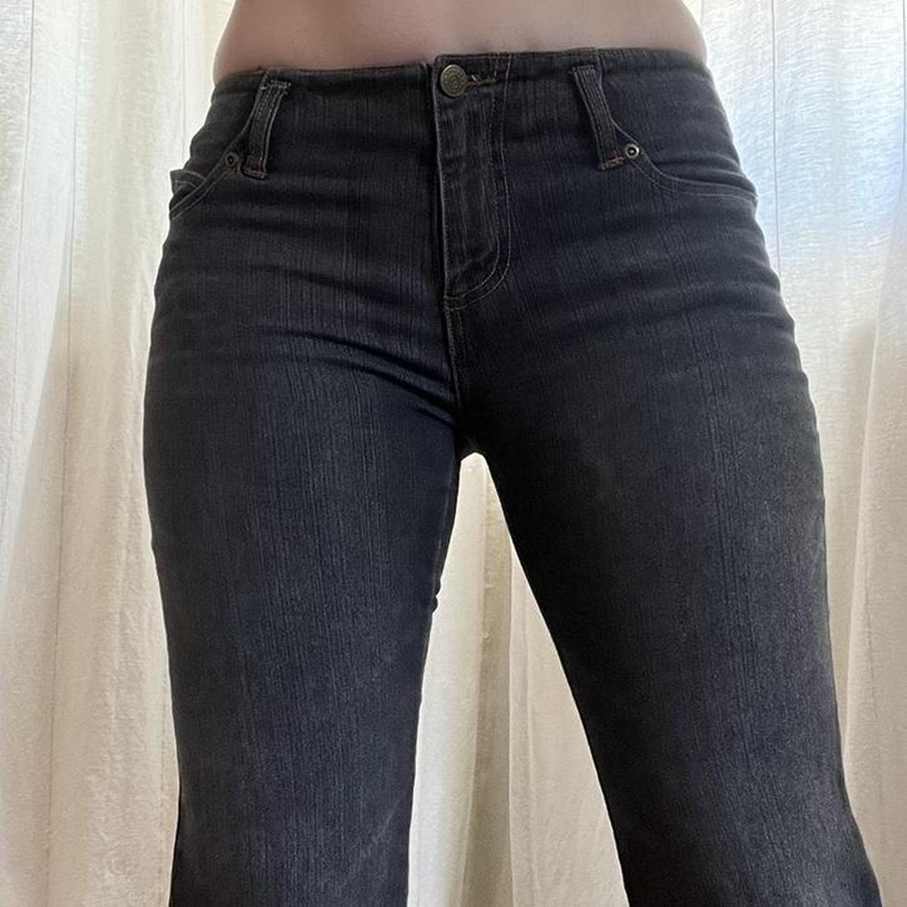 Vintage 90s low rise flare jeans Dark grey/ black... Depop