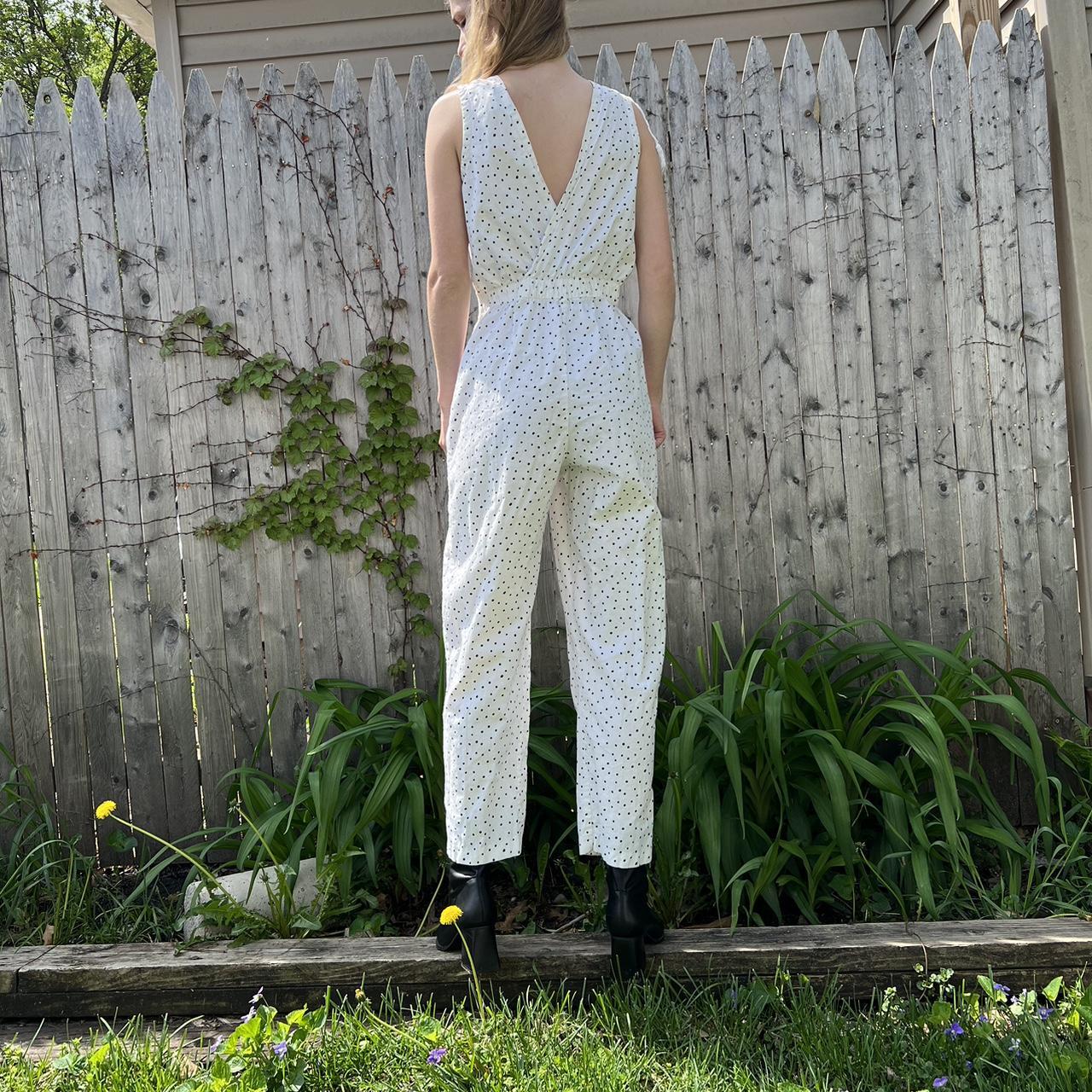 80s vintage polka dot jumpsuit Double button at... Depop