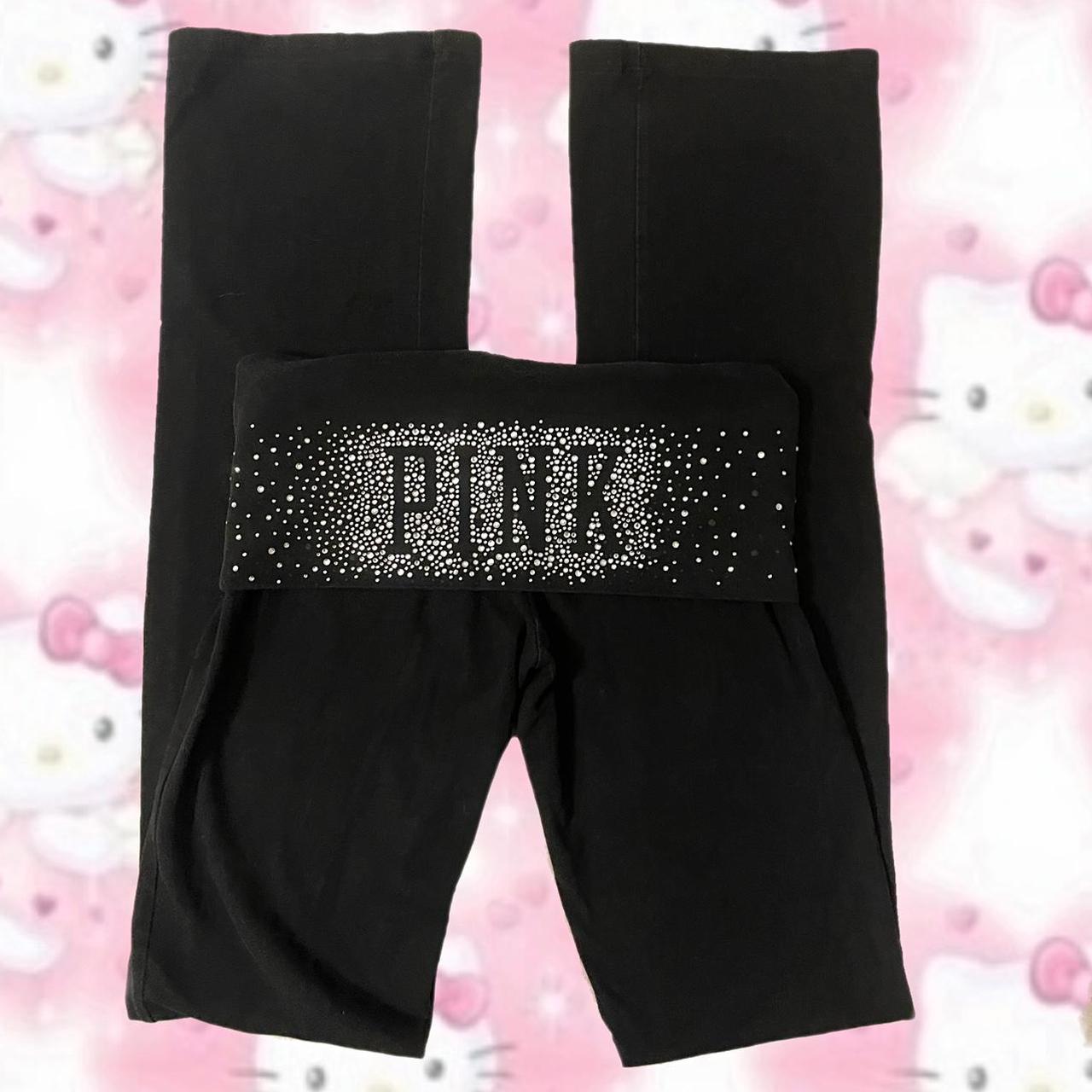🤍Y2k yoga flare Love Pink Victoria's Secret fold - Depop