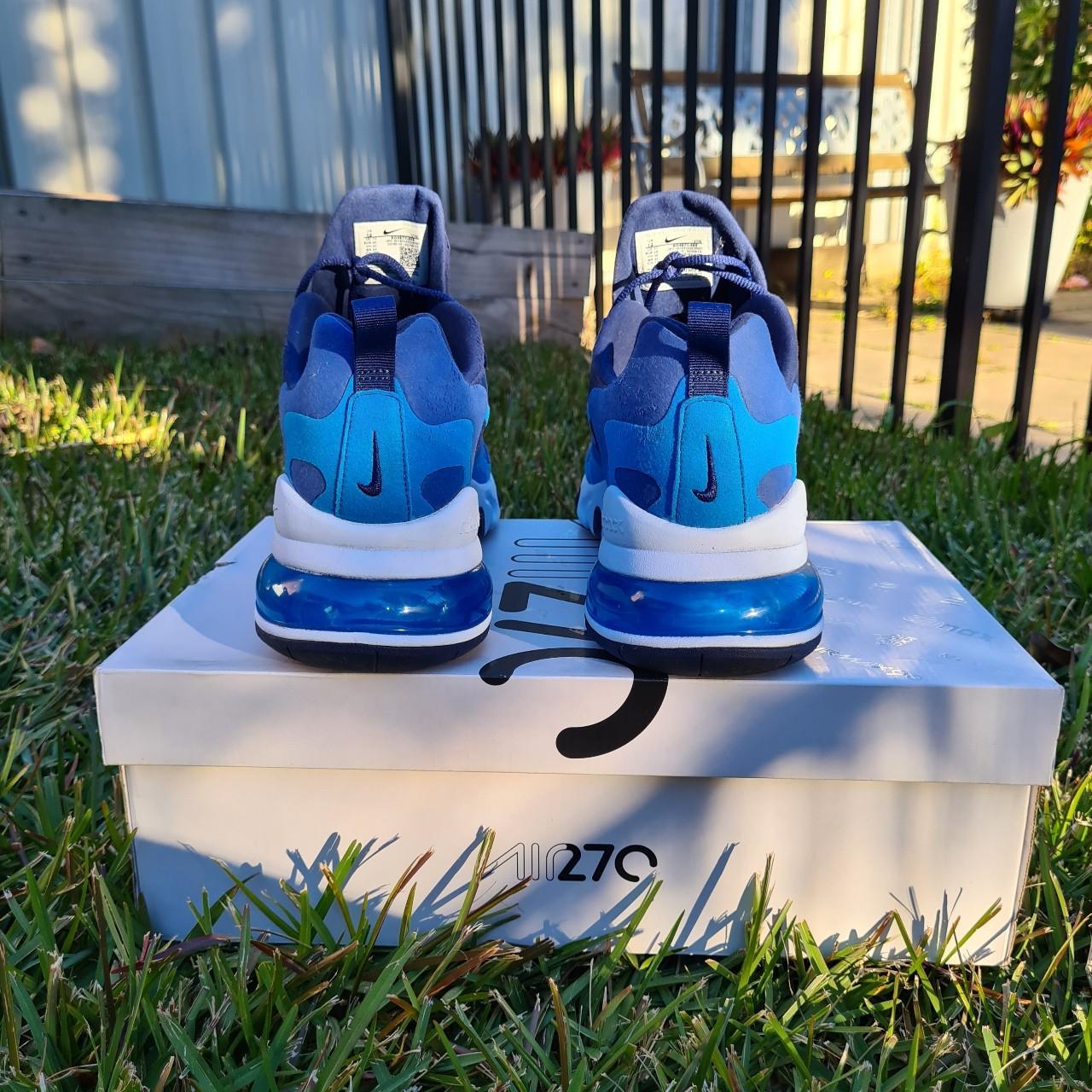 Nike Air Max 270 React Blue Void Photo Blue Size US. Depop