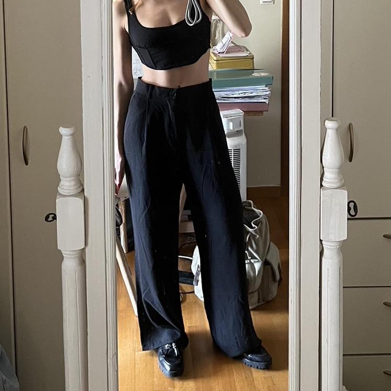 Black wide leg Zara pants. Size EU S. Never worn... Depop
