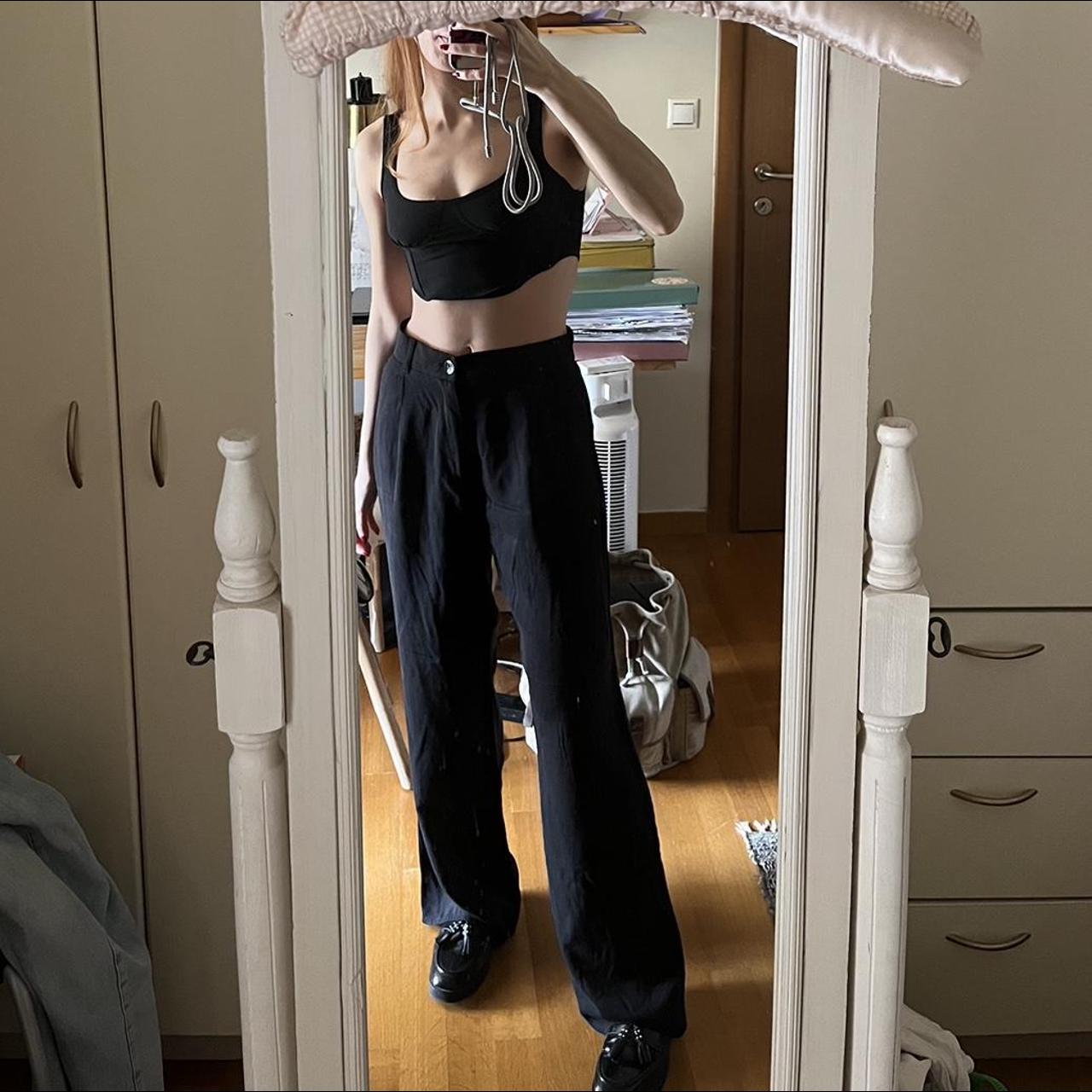 Black wide leg Zara pants. Size EU S. Never worn... Depop