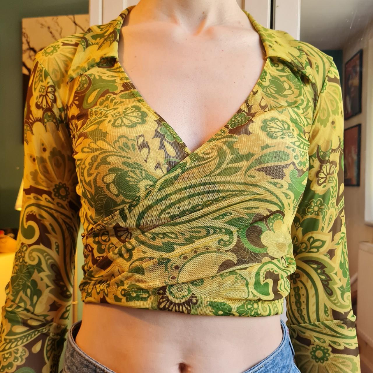 Urban Outfitters Size Small long sleeves vneck mesh... Depop