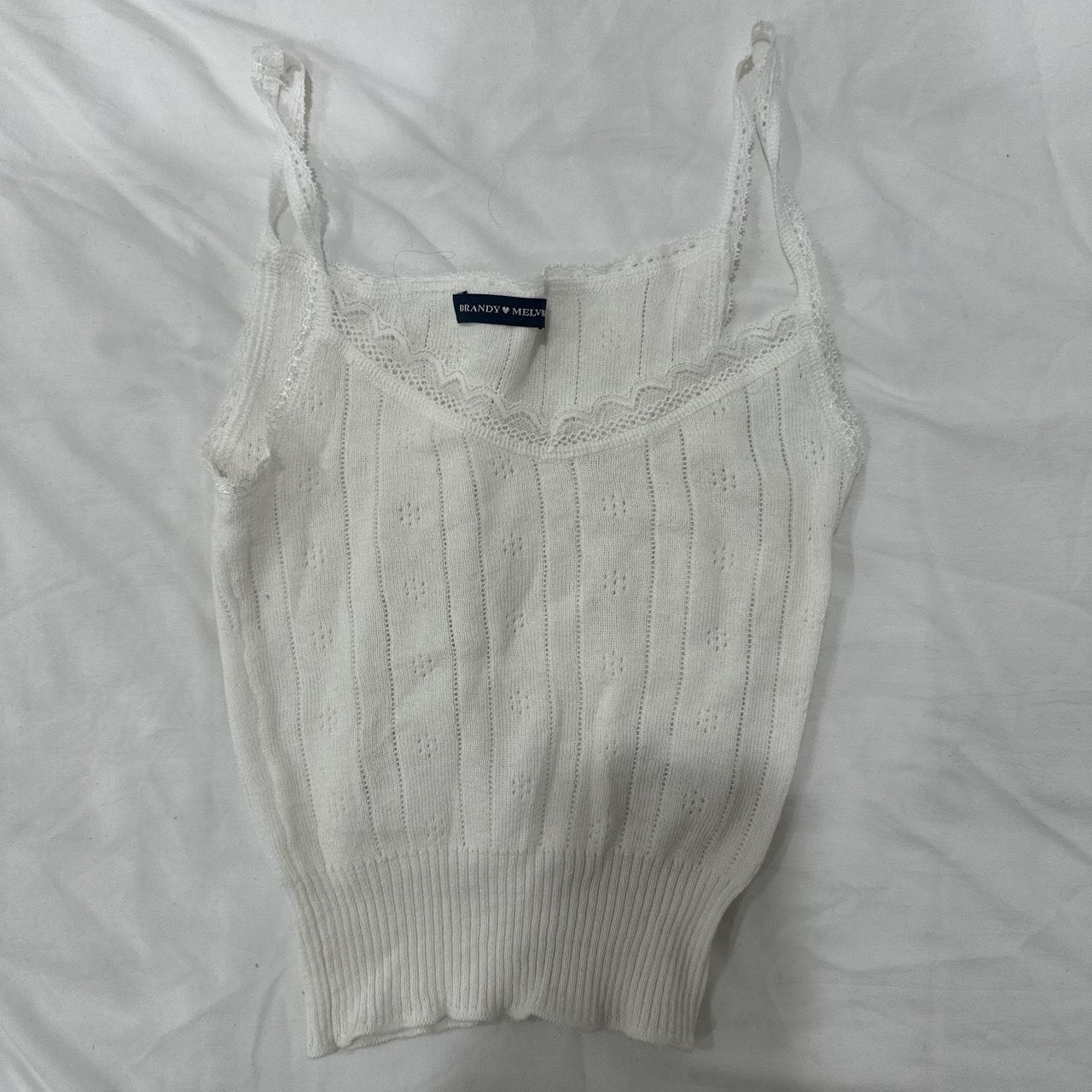 brandy melville white tank top brandymelville... Depop
