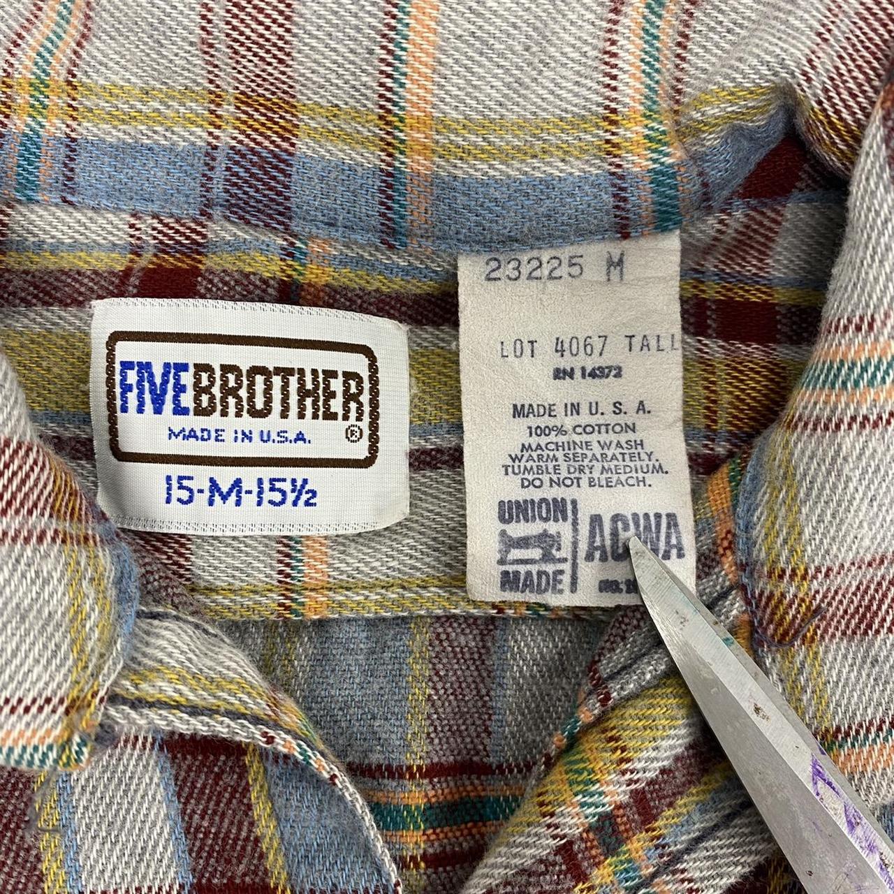 60’s Five Brother Made in USA flannel shirt. Good...