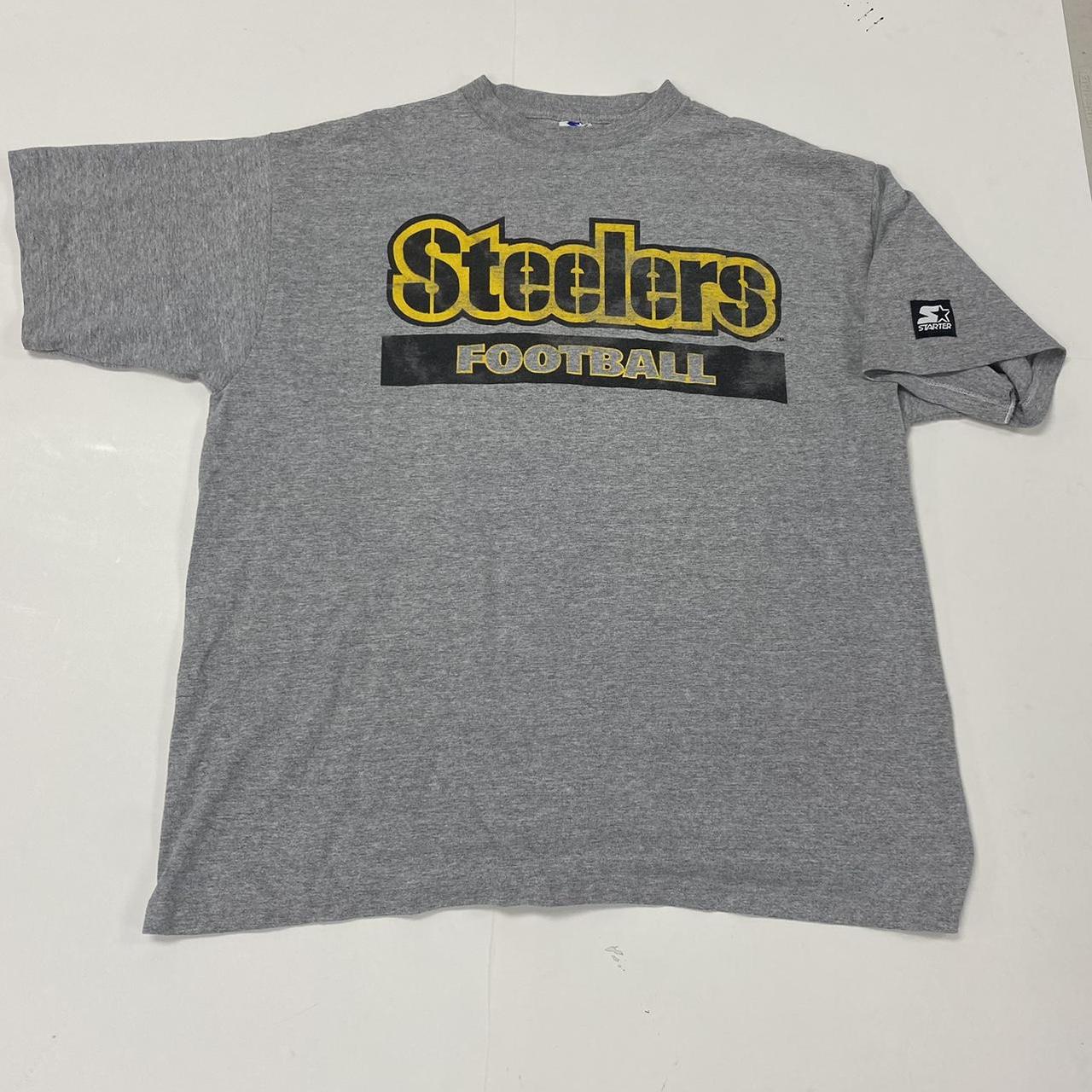 Starter Mens Pittsburgh Steelers Graphic T-Shirt, Black, Large