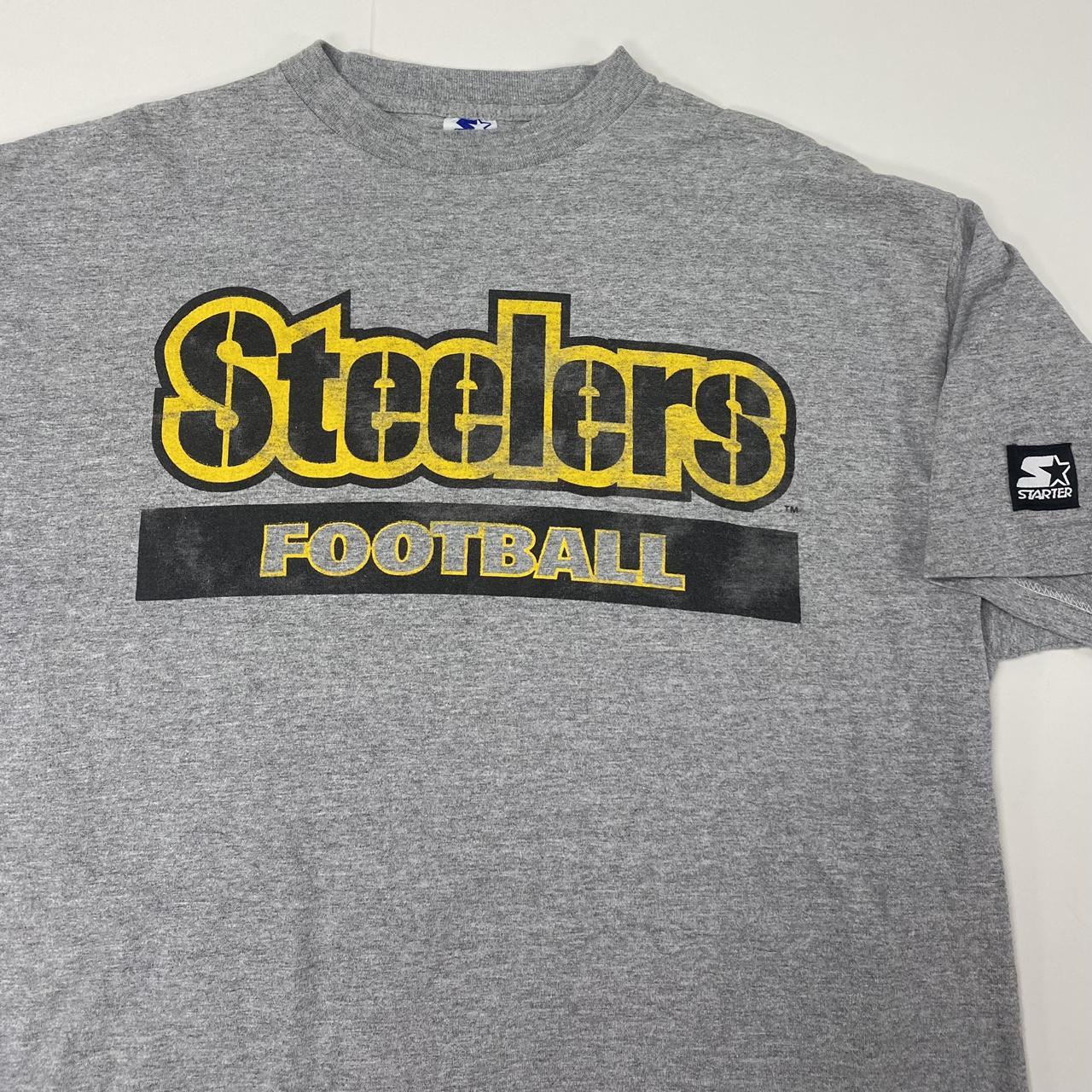 Starter Mens Pittsburgh Steelers Graphic T-Shirt, Yellow, Large