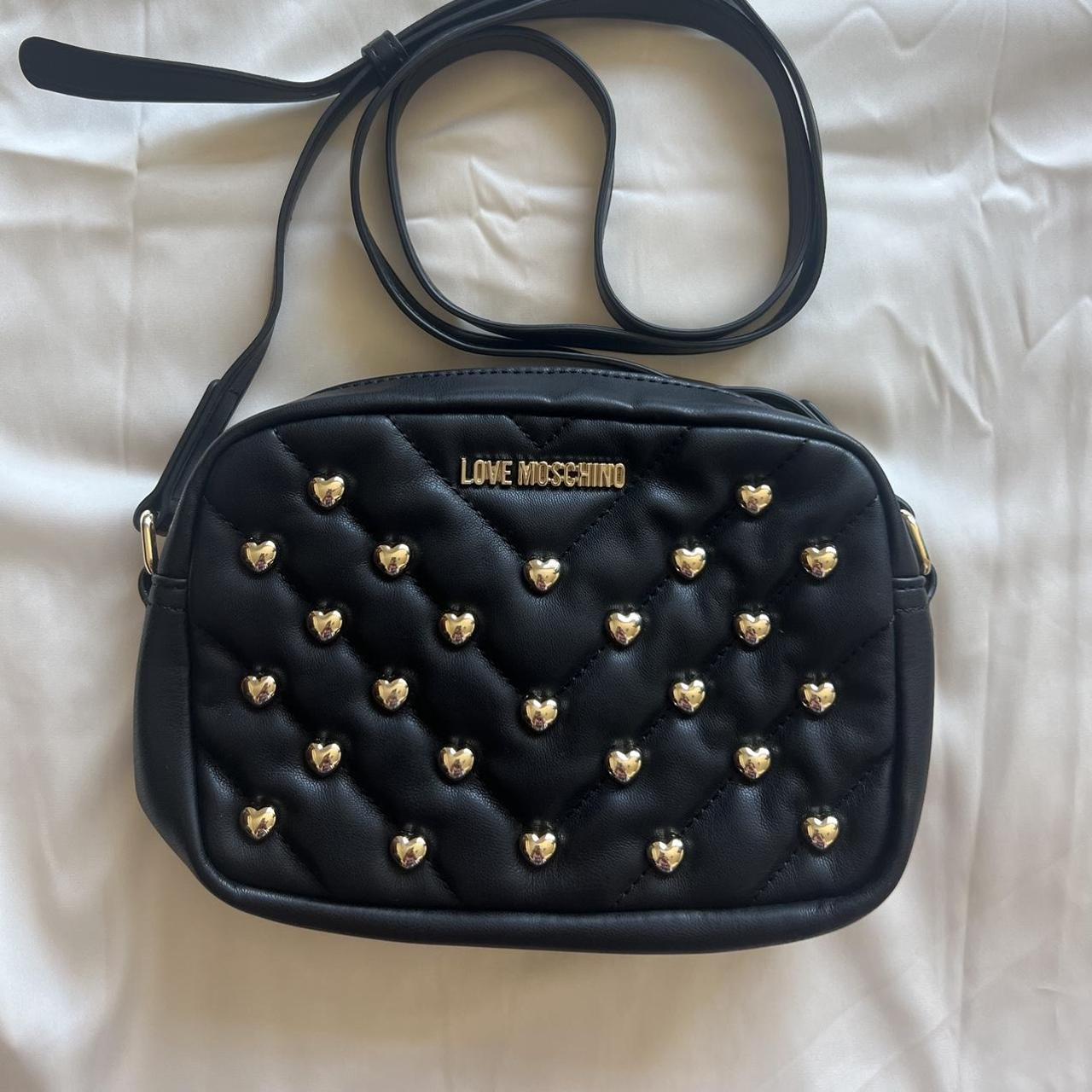 Love moschino black online studded bag