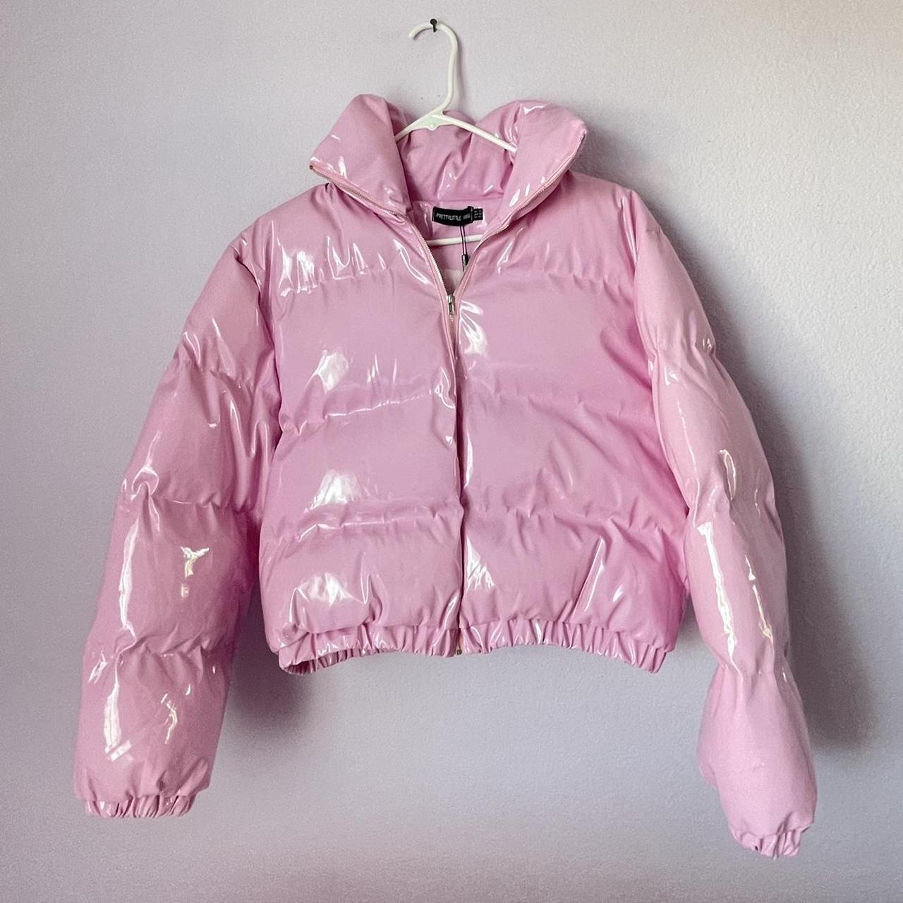 pretty little thing pink puffer jacket never. Depop