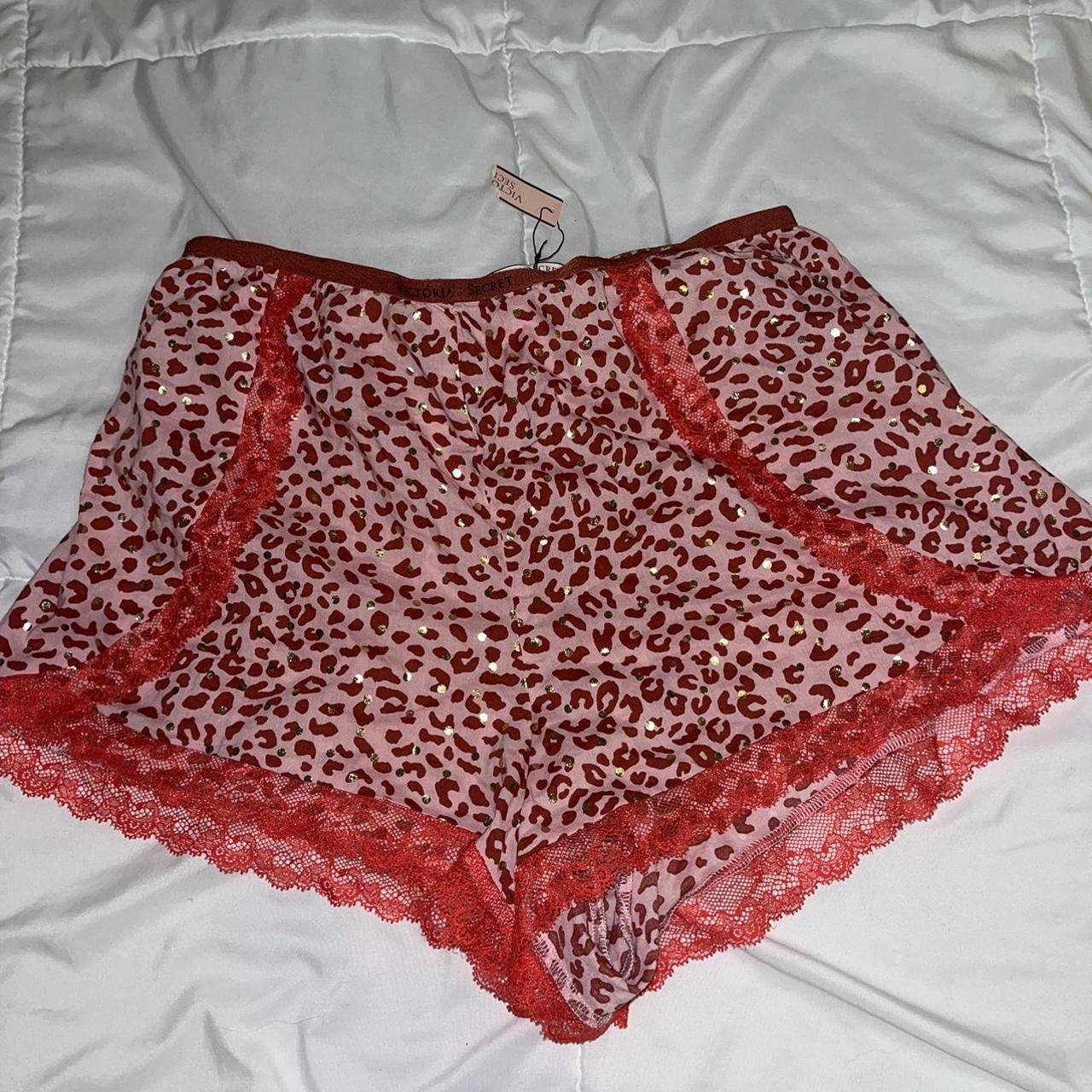 Victoria’s Secret pink lace and leopard print pajama