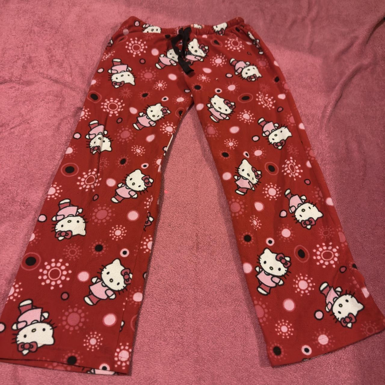 Red hello kitty / sanrio pajama pants Says size... - Depop