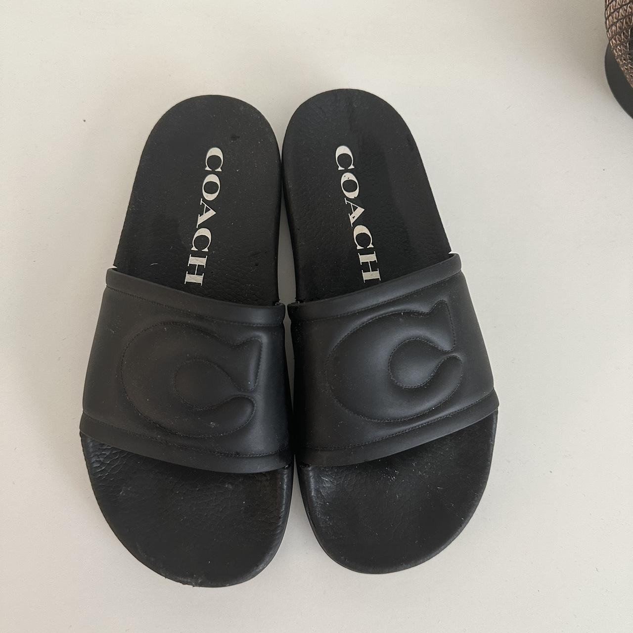 Coach Women's Black Slides | Depop