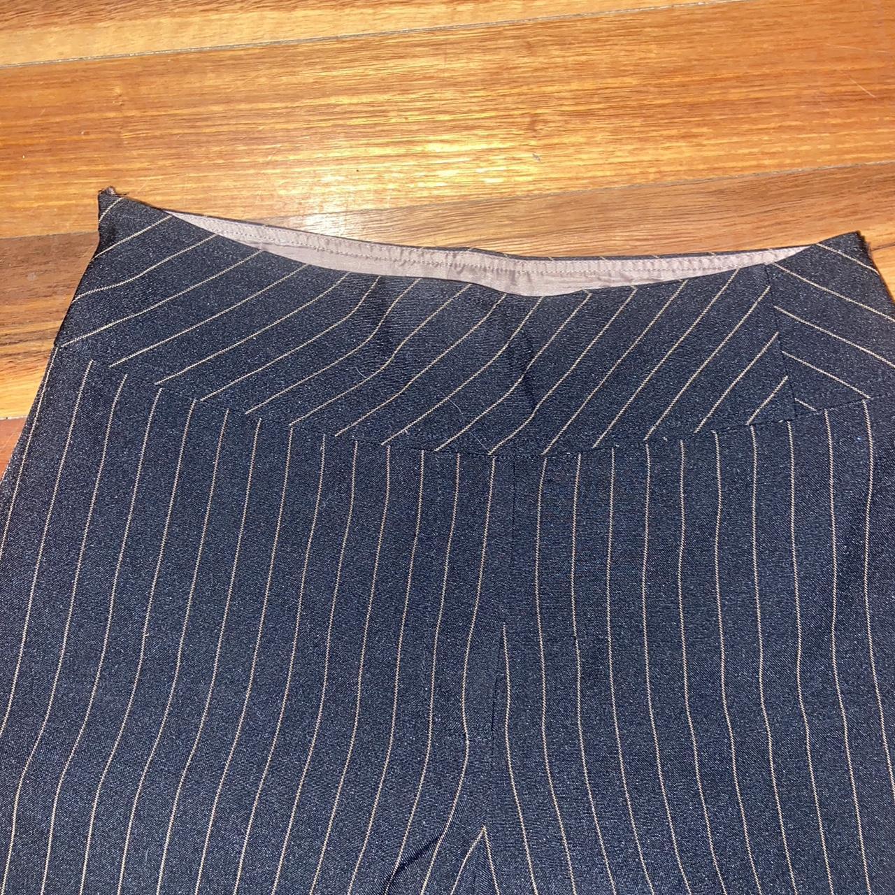 High waisted with brown pinstripe pants have a 26”... - Depop