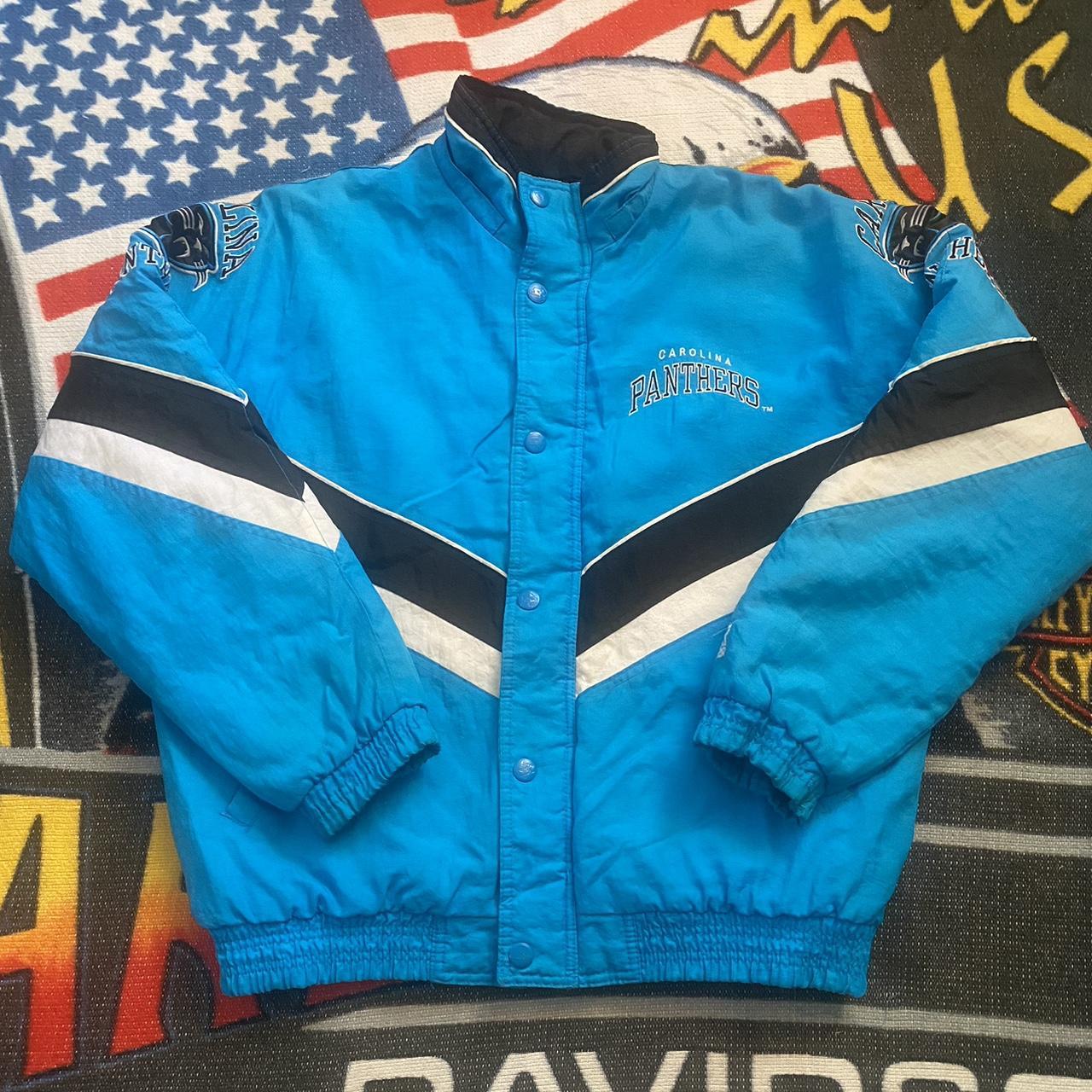 Carolina Panthers Starter Jacket. Marked as medium - Depop