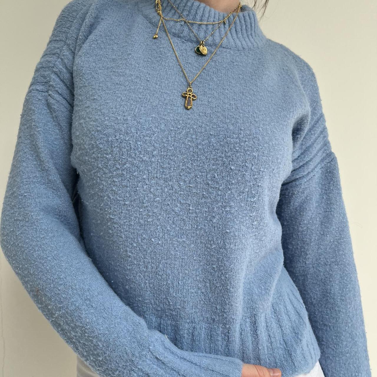 Really nice baby blue jumper Comfy and nicely fitted Depop