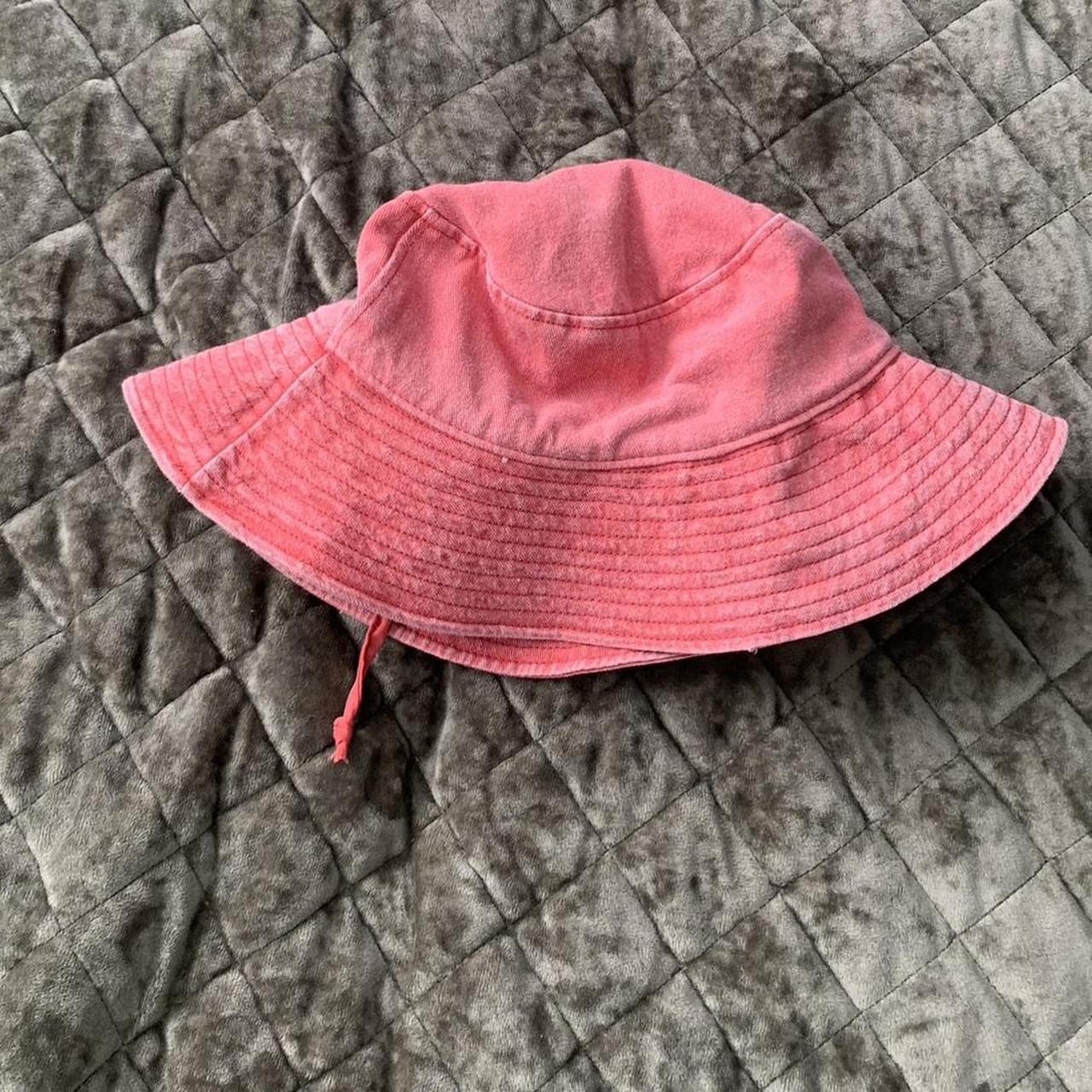Red faded bucket hat. Adjustable tie. Washed and... - Depop