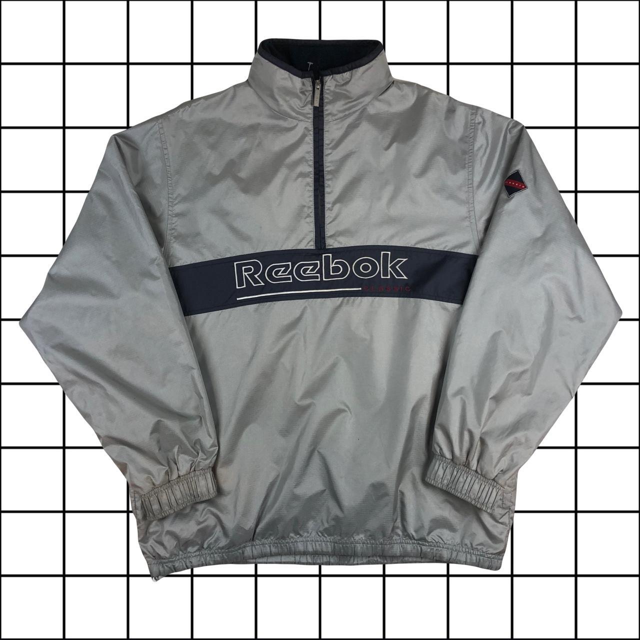 Reebok classic jacket mens silver discount