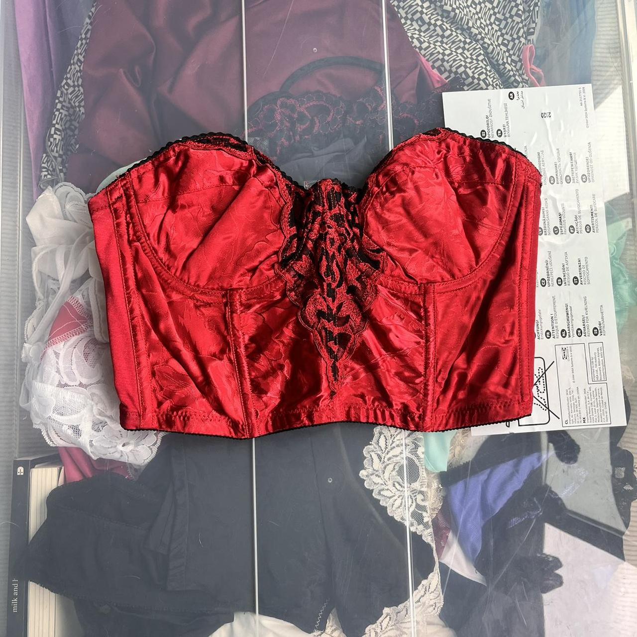 Red and black corset deals lingerie top 36C