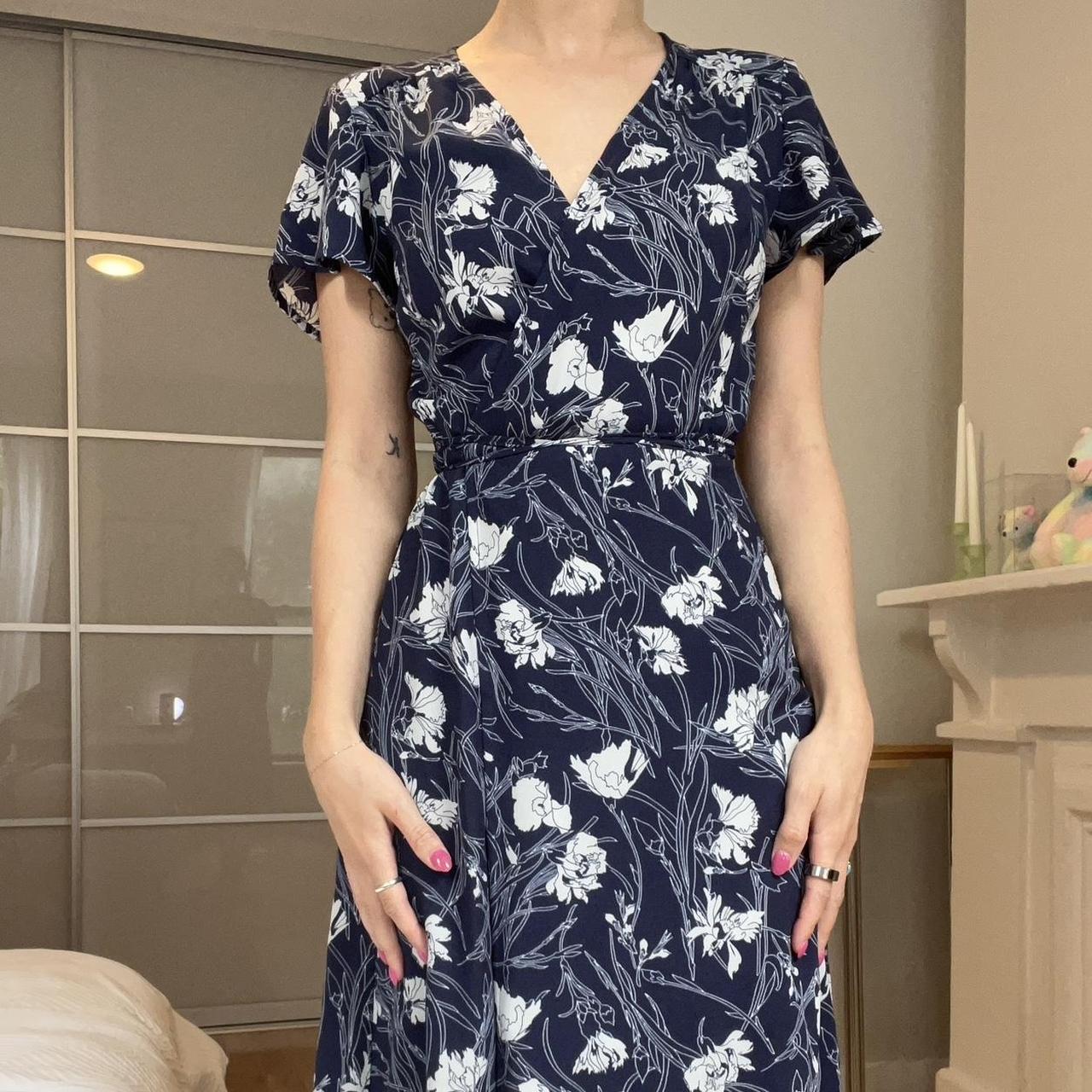 Leith floral print outlet midi dress