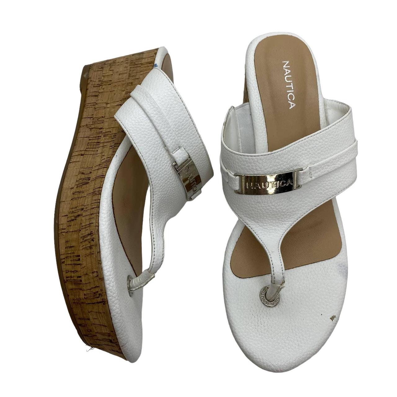 Nautica wedge sale flip flops