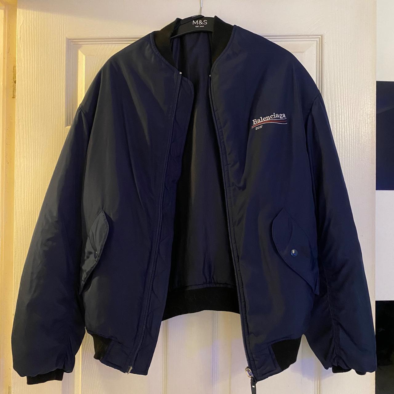 BALENCIAGA 2017 Runway navy Wobble Campaign MA1 | Depop