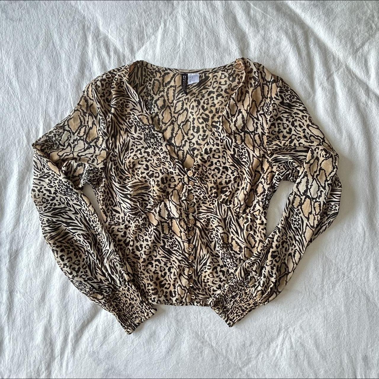 Leopard print 2024 blouse h&m