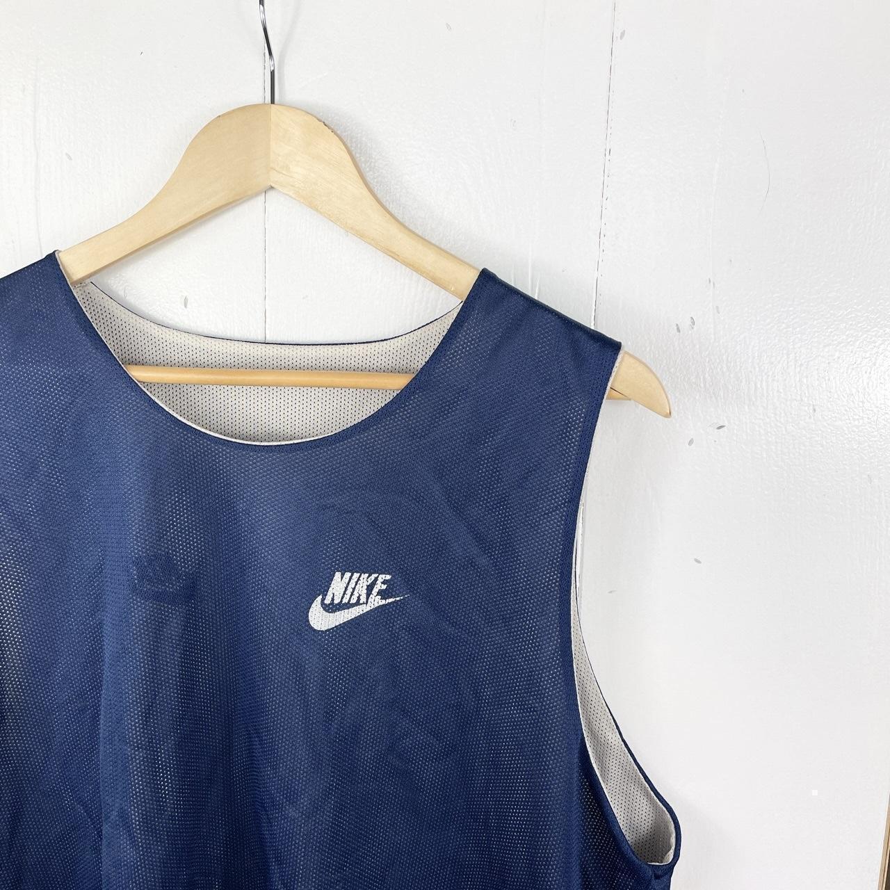 Nike vintage reversible sports mesh vest in navy and. Depop