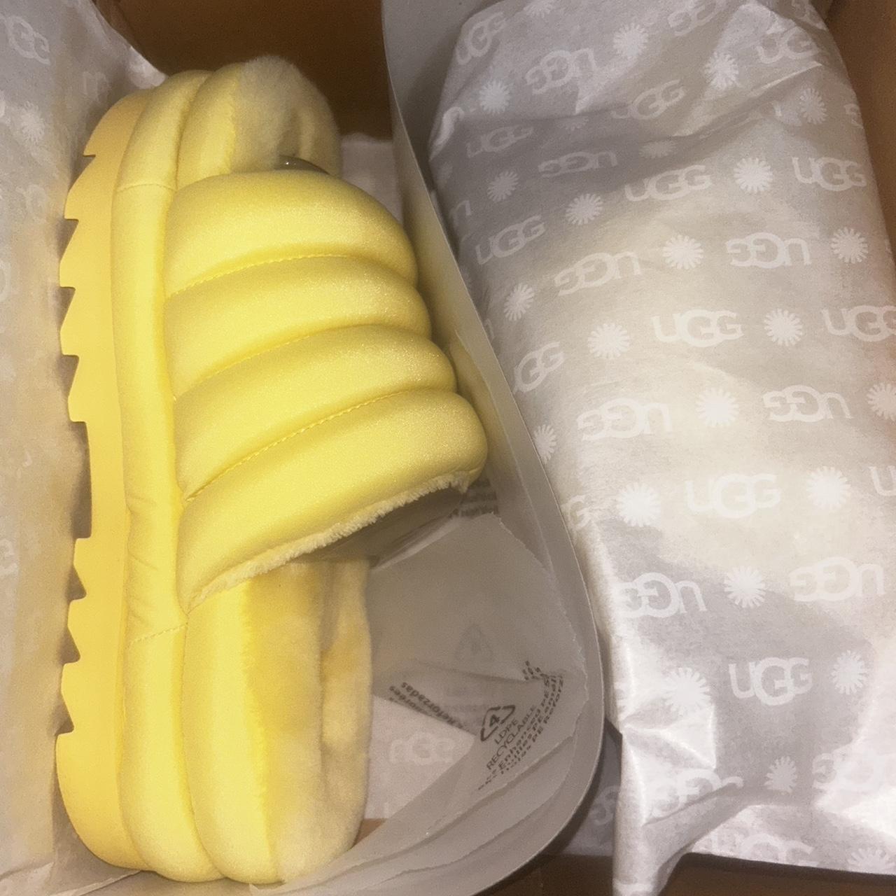 uggs slides yellow