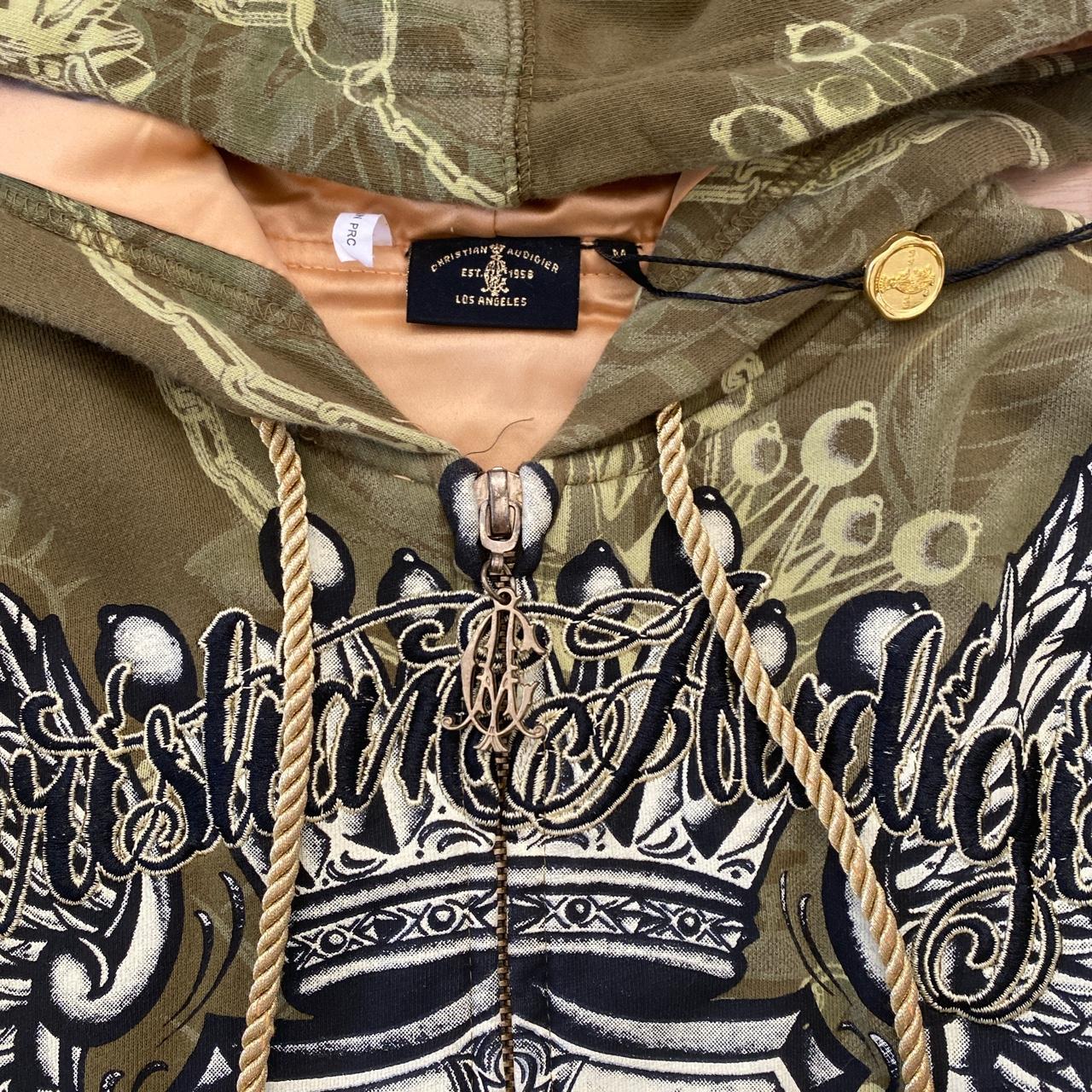 Christian Audigier Rhinestone Zip Up Hoodie • | Depop