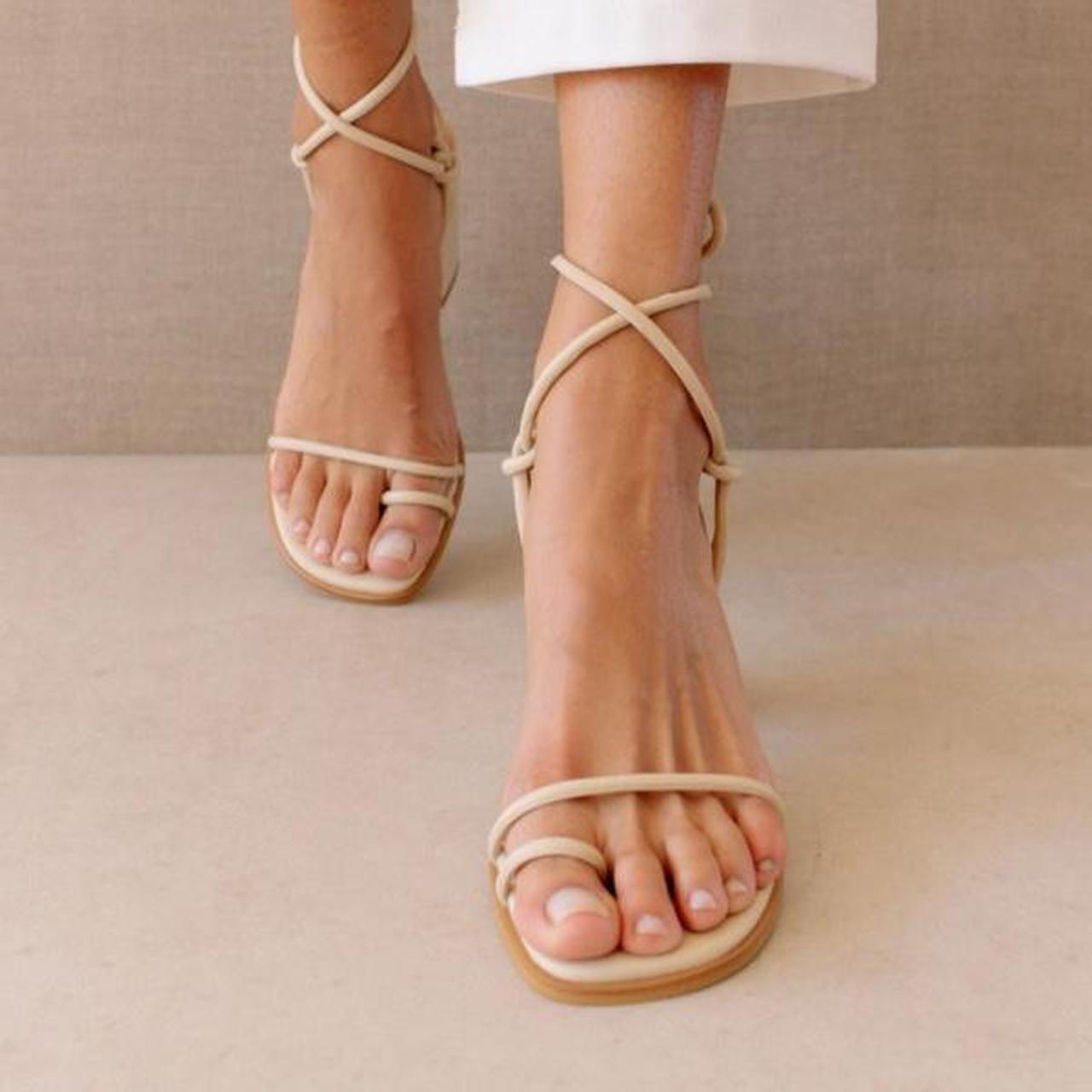 ALOHAS Grace Wrap Up Sandals Ivory US 39 8.5 Never worn - Depop