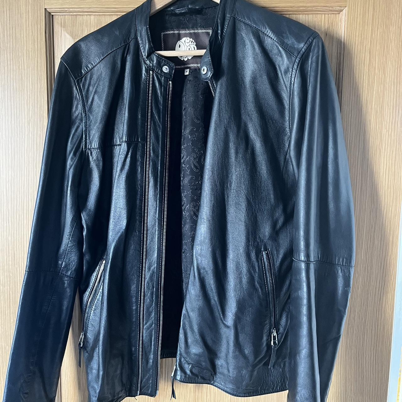 Pretty green addison leather jacket hotsell