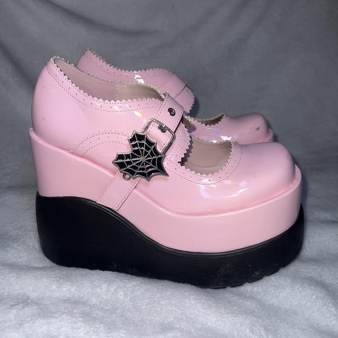 Size 9 women Demonias VOID-38 pastel pink Noticeable... - Depop