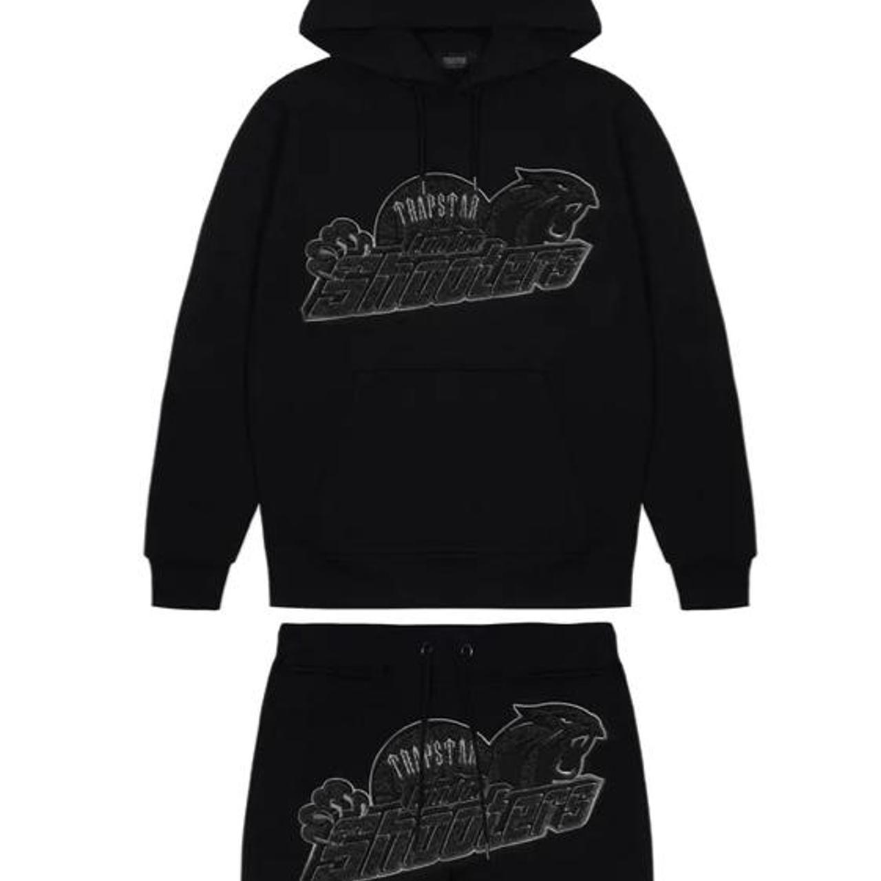 Triple black trapstar shooters tracksuit size m Just... Depop